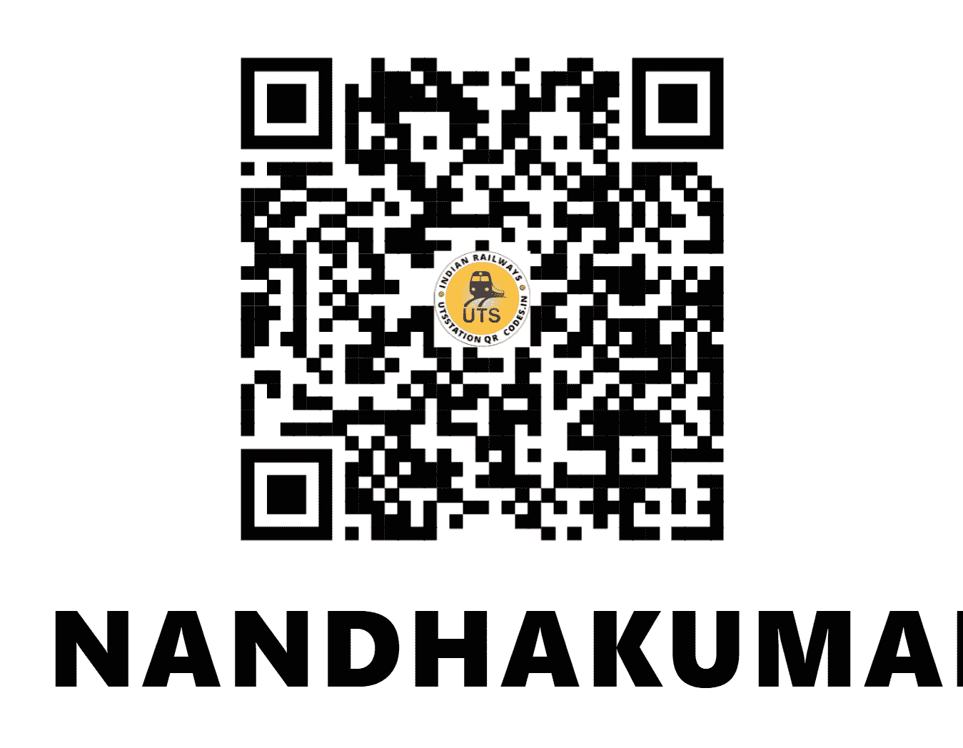 UTS QR Code for NANDHAKUMAR.PH - NDKR (SE - WEST BENGAL)